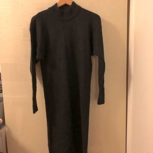 Mock neck wool dress